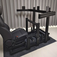 Personnalisé PC Gaming Racing Sim Simulator Driving Cockpit Rig Fabriqué par 4080 profilés en aluminium Cadres noir anodisé Rig