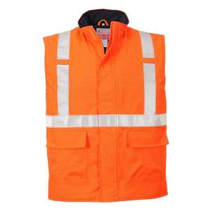 PORTWEST - S776ORRM Bizflame Rain hi-vis antiestático FR naranja calentador de cuerpo-EAN 5036108248568 ROPA DE TRABAJO RESISTENTE A LAS LLAMAS - Product Image 1