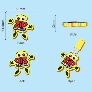 Cá nhân hoá tùy chỉnh thiết kế của bạn 3D hình dạng Logo PVC phim hoạt hình 16GB 32GB 64GB USB <span class=keywords><strong>Memory</strong></span> Stick USB <span class=keywords><strong>Flash</strong></span> Drive - Product Image 4