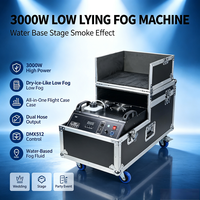 Machine à brouillard basse puissance 2000W 3000W, générateur de fumée à double tube, télécommande DMX512, machine à glace carbonique pour effets au sol pour événements scéniques
