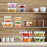 Organisateur de garde-manger de cuisine, conteneurs de stockage empilables hermétiques pour céréales aliments réfrigérateur avec couvercle étanche 26 pièces