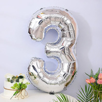 Ballons lettres 32 pouces, chiffres et lettres argentés en aluminium Mylar pour fête, mariage, enterrement de vie de jeune fille, anniversaire, douche nuptiale, décoration