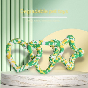 Toptan XUNQU Marka Çevre Dostu İnteraktif Kauçuk Evcil Hayvan Oyuncağı <span class=keywords><strong>3</strong></span> Bağlantılı Halka Büyük Köpekler 306g Biyobozunur Yatıştırıcı Isırma Oyuncağı - Product Image 2