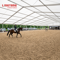 Manège couvert à portée libre avec structure en alliage d'aluminium pour l'entraînement quotidien et le dressage des clubs équestres