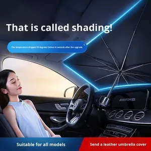 مظلة أمامية للسيارة قابلة للطي ثلاثية الأجزاء، عصرية، يدوية، من أنابيب الحديد، عازلة للحرارة، واقية من الشمس، متكاملة للسفر، للبيع بالجملة - Product Image 4