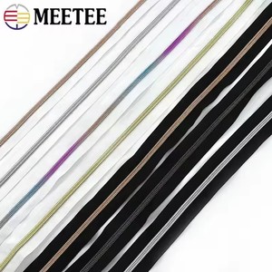 Meetee 3 #   5 #   Ruban de <span class=keywords><strong>fermeture</strong></span> éclair en nylon pour vêtements, fermetures éclair en spirale <span class=keywords><strong>au</strong></span> <span class=keywords><strong>mètre</strong></span>, kit de réparation de fermetures éclair, accessoires de fermetures pour vêtements - Product Image 4