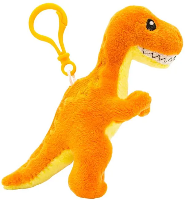 S491オレンジ恐竜バックパッククリップぬいぐるみぬいぐるみミニバックパックオーナメントTRexキーホルダー