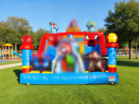 Château gonflable commercial certifié EN14960, 0,55 mm PVC, Hero Legend Bouncer Slide Combo, pour location de fêtes d'enfants