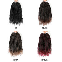 Extensions de cheveux tressés au crochet Ombre, tissage de cheveux afro crépus bouclés pour femmes, lots de cheveux synthétiques de haute qualité avec boucles