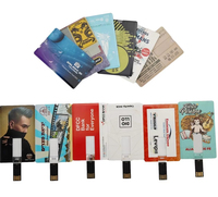 Clé USB personnalisée haute vitesse 2.0 en forme de carte de crédit, 128 Mo-32 Go, puce de classe supérieure, cadeau promotionnel d'entreprise, en stock
