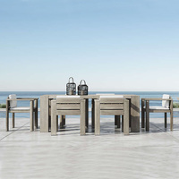 Chaise en teck pour terrasse de jardin, tables et chaises en teck imperméables et résistantes au soleil, ensemble de meubles d'extérieur pour patio, chaise en teck pour hôtel en bord de mer