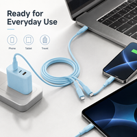 Câble de charge rapide 2-en-1 en silicone Type-C 100W 6A du fabricant OEM, avec blindage en cuivre étamé, plusieurs couleurs, pour appareils numériques