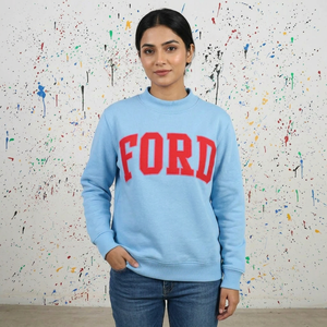 Sweat-shirt à col rond Ford bleu clair, coupe régulière, pull en coton pour homme, vêtements décontractés d'automne, URBAN PRODUCTIONS - Product Image 1