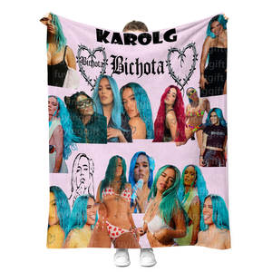 Manta <span class=keywords><strong>Karol</strong></span> <span class=keywords><strong>G</strong></span> superventas, diseño de logotipo personalizado, mantas de felpa, mantas de franela polar, <span class=keywords><strong>Karol</strong></span> <span class=keywords><strong>G</strong></span> Cobijas - Product Image 2