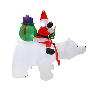 Sistema de Compras Dropship: Oso Polar Inflable de Navidad con Papá Noel Montado, Oso Vibrador para Decoración de Ambiente Festivo - Product Image 3