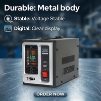 Stabilisateur de tension monophasé intelligent à affichage LED 1kVA-10kVA pour imprimantes laser et équipements de bureau (vente en gros)
