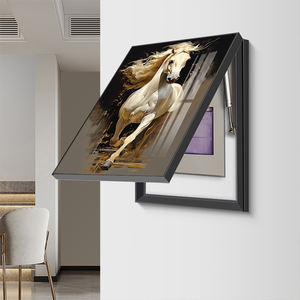 Moderno coperchio della scatola del contatore elettrico con cavallo dipinto Still Life verticale appeso pannello di distribuzione carta supportata decorazione - Product Image 1