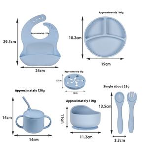 Ensemble de vaisselle en Silicone en forme d'ours de 7 pièces pour l'entraînement des repas des nourrissons Disque d'aspiration Suppléments alimentaires pour bébés Maternelle Enfants à manger - Product Image 3