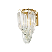 Lampe européenne moderne de taille moyenne, design unique, luminaires suspendus en verre en forme de U, dorés et luxueux, pour hôtel, mariage, salon