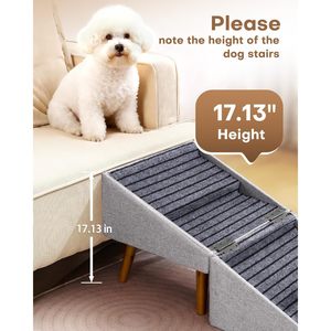 <b>Dog</b> Ramp Stairs For Couch <b>Bed</b> Light Grey Non Slip 17.13 In H Joint Support For <b>Small</b> Medium Large <b>Dogs</b> Cats Puppy - Product Image 2