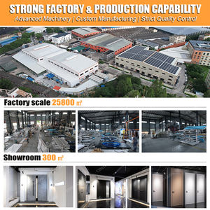 China Top Factory Pivot Panel de vidrio de entrada sólida frontal de madera Puerta exterior decorativa - Product Image 4