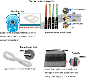 Ensemble <span class=keywords><strong>Diabolo</strong></span> chinois-3 ou 5 roulements à billes, poignées en caoutchouc souple-Design à double tête pour enfants - Product Image 6
