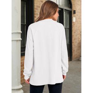 FOXA Camiseta tipo túnica Henley de manga larga para mujer, suéter informal con botones en la parte delantera, atuendos de primavera e invierno - Product Image 5
