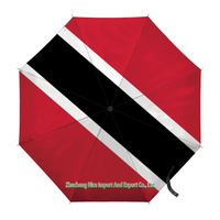 Parapluie pliant avec drapeau de Trinité-et-Tobago, ouverture et fermeture automatiques, parapluie compact, portable, grand format, pour la protection contre la pluie, résistant au vent