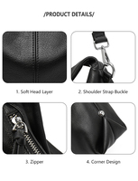 Sac Hobo en Cuir Pleine Fleur Luxe Discret Minimaliste Grand Format Adapté aux Ordinateurs Portables Logo Personnalisé