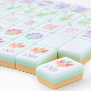 Hot Selling American <b>Mahjong</b> Acrylic Engraved Yellow Four Layer American <b>Mahjong</b> Tiles <b>Mahjong</b> <b>Set</b> For Family Entertainment - Product Image 2