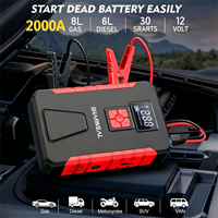 Sharmeal OEM&ODM Démarreur de Voiture Portable 12V 6000mAh 1500A avec Batterie au Lithium, Booster et Pompe à Air Intégrée