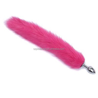 Long Faux Fourrure Butt Plug Queue Anal Cosplay Anal Plug Sex Toys pour Femmes Butt Plug Queue Largeur 25mm