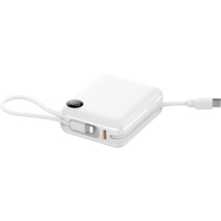 Batterie externe 10000 mAh 22,5 W à charge rapide, format mini, avec port USB-C intégré, grande capacité, affichage LED, chargeur portable