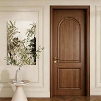 Puerta Interior Compuesta de Estilo Moderno de Mediados de Siglo con Aislamiento Acústico, Puerta de Dormitorio Arqueada de Estilo Retro Francés para Garaje, Hotel, Sala de Estar