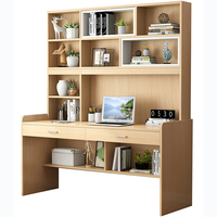 Bureau réglable en bois rose, 1 pièce, Table d'écriture moderne, pour ordinateur de bureau, en bois, avec bibliothèque