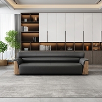 Ensemble de canapé de bureau, table basse moderne en cuir, pour réunion d'affaires, réception, espace invité, détente