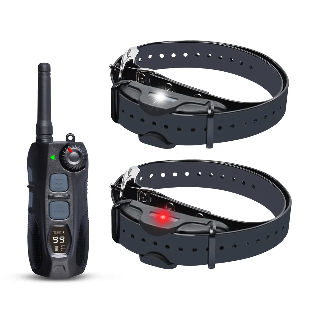 2000FT Waterproof Rechargeable Electric Electronic Shock Vibration Voice Pet Dog Training Collar with Remote