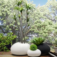 Pot de fleurs rond nordique populaire en imitation galets, écologique, pour intérieur/extérieur, à bon prix pour la maison ou le jardin