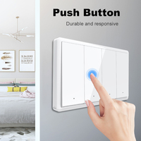 Sakelar Lampu Dinding Pintar Tuya WIFI Matter US 1/2/3/4 Gang, Kontrol Jarak Jauh via Aplikasi, Kontrol Suara, Berfungsi dengan Alexa Google Home
