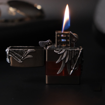Encendedor de Gas Metálico Creativo con Diseño de Ángel, Demonio, Pistola, Dios, Mito, Llama Abierta, Regalo, Gas Butano - Product Image 5