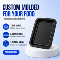Barquette en plastique noire jetable pour emballage sous vide, emballage alimentaire, approvisionnement direct commercial, conteneur pour aliments pour animaux de compagnie