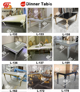 Mesa de Boda Elegante y Moderna de Acero Inoxidable Dorado para Novios, Mesa de Comedor para Restaurante de Hotel de Lujo - Product Image 3