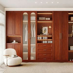 Armario de Dormitorio BALOM Personalizado de MDF, Venta Directa de Fábrica, Diseño Gratuito, con Puerta de Vidrio para Muebles de Dormitorio Minimalistas - Product Image 5