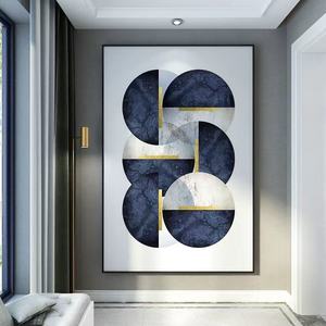 Handmade Hiện Đại Tốt Vàng 5D Pha Lê Màu Nước Sang Trọng Kết Cấu Trừu Tượng Vòng Tròn Vải Tường Nghệ Thuật Kỹ Thuật Số In Sơn - Product Image 3