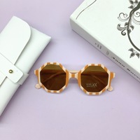 INS Style Mignon Garçons et Filles Polygone Lunettes De Soleil UV400 Lentilles Optiques PC Cadre Populaire Enfants Lunettes