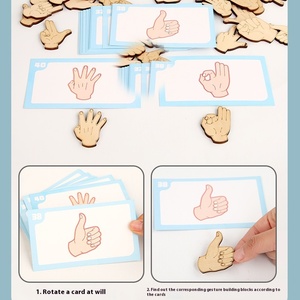 Montessori Inspired Kindergarten Other Educational Toys Puzzle Matching Gesture Cross-Border Desktop Building Blocks Awareness - Product Image 4