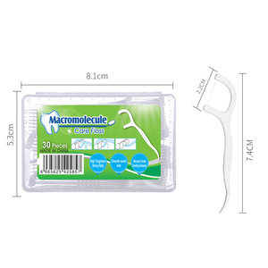 Grands <span class=keywords><strong>cure</strong></span>-dents et fil dentaire en plastique blanc à pointe angulaire et creuse avec étui de rangement en PP - Product Image 6