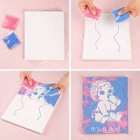 Kit de toile de sable pour révélation du sexe, 4 motifs de dessins animés pour fête prénatale, décoration interactive pour l'annonce du sexe du bébé, souvenir