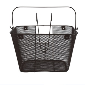 Black strong steel bicycle net basket front basket