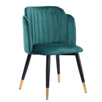 Chaises de salle à manger portables en velours noir, style nordique moderne et luxueux, pour appartements et caves à vin